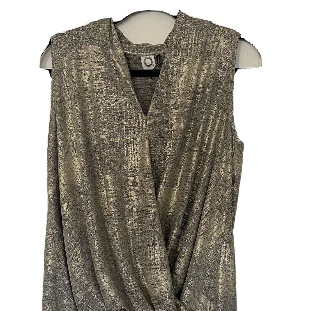 Akemi + Kin Anthropologie Metallic Faux Wrap Tank